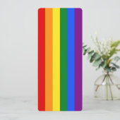 Carte Drapeau gay pride Rainbow Signet double face (Debout devant)