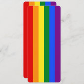 Carte Drapeau gay pride Rainbow Signet double face (Devant / Derrière)