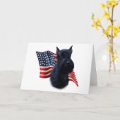 Carte Drapeau Giant Schnauzer (Fleur jaune)