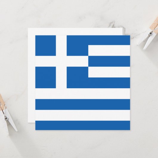 Carte Drapeau grec (Grèce) (Devant/Arrière en situation)