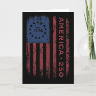 Carte Drapeau historique américain vintage 250 ans d'Amé