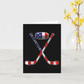 Carte Drapeau Hockey Américain 4 juillet Fun Hommes Garç (Fleur jaune)