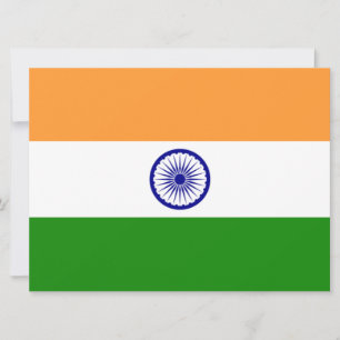 Carte Drapeau indien (Inde) (Pays d'Asie du Sud) (Bharat