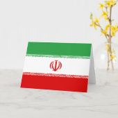 Carte Drapeau iranien (Iran) (Persan) (Fleur jaune)