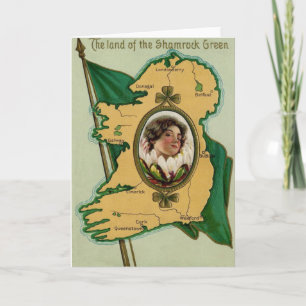 Carte Drapeau irlandais Irlande Trèfle