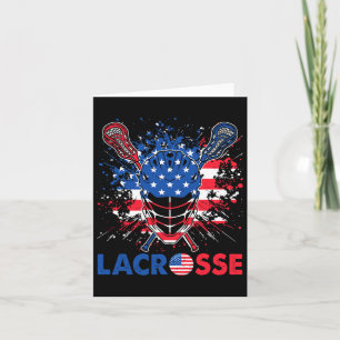 Carte Drapeau Lacrosse Usa Bâtons de casque Lax 4 juille