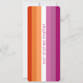 Carte Drapeau Lesbienne rose Orange Stripes Signet (Devant)