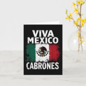 Carte Drapeau mexicain Viva Mexique Cabrones (Fleur jaune)
