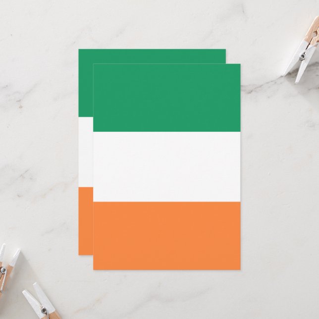 Carte Drapeau national de l'Irlande, Norme irlandaise, B (Devant/Arrière en situation)