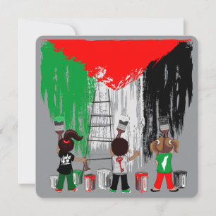 Carte Drapeau palestinien peint par des enfants de Gaza