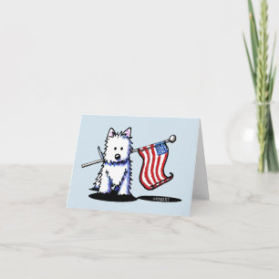 Carte Drapeau Patriotique KiniArt Westie USA