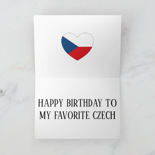 Carte Drapeau Patriotique République Tchèque (Intérieur)