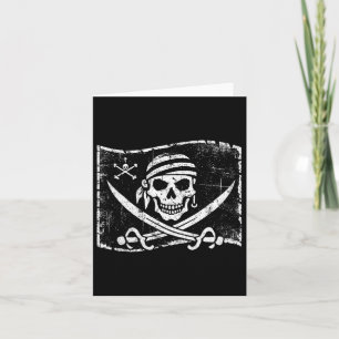 Carte Drapeau Pirate Crâne vintage Drôle Costume Hallowe