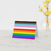 CARTE DRAPEAU PRIDE LGBTQ+ INCLUSIF (Fleur jaune)