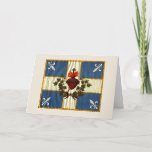 Carte Drapeau Québec antique Carillon Sacré-Coeur