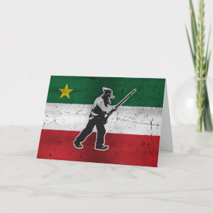 Carte Drapeau Québec et Patriote Henri Julien érodé