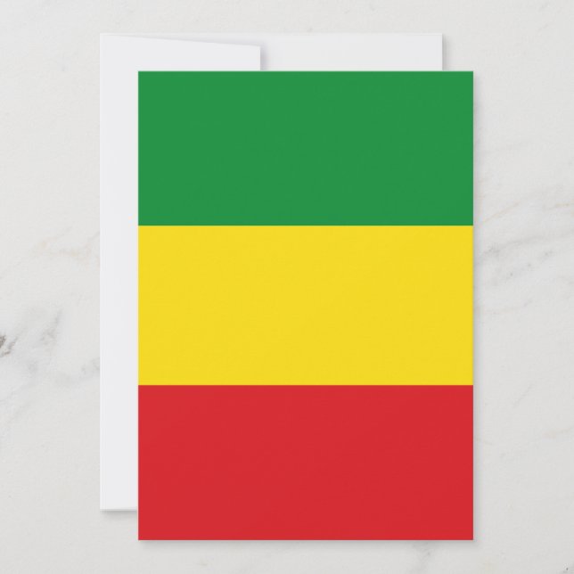 Carte Drapeau rastafarien Rasta Ethiopie (Devant)