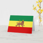 Carte Drapeau rastafarien (Rastafarianisme) (Rasta) (Fleur jaune)