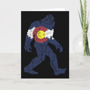 Carte Drapeau Rétro de l'État Sasquatch Colorado Montagn