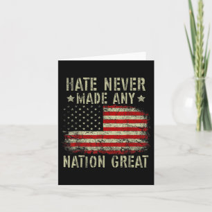 Carte Drapeau Rétro La Haine N'a Jamais Rendue Une Natio