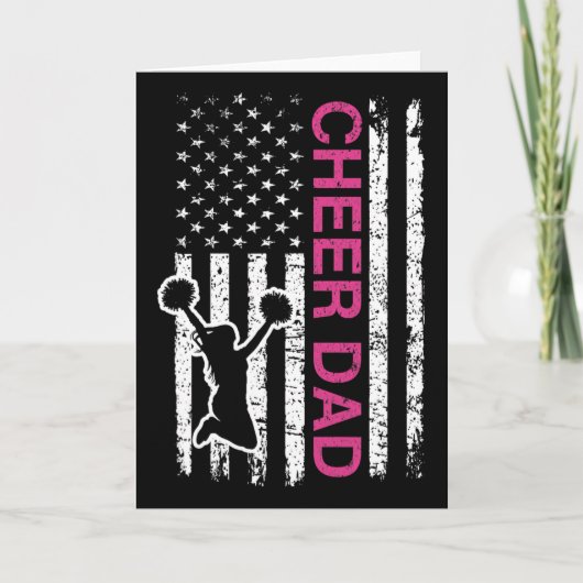 Carte Drapeau rose pour papa cheerleader (Devant)