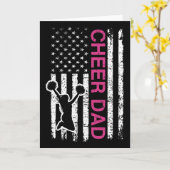 Carte Drapeau rose pour papa cheerleader (Fleur jaune)