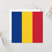Carte Drapeau roumain (Roumanie) (Devant/Arrière en situation)