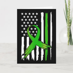 Carte Drapeau Ruban Vert de Sensibilisation à la Santé M