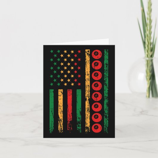 Carte Drapeau sportif américain Noir Histoire Mois Billa (Devant)