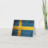 Carte Drapeau Suède en bois (Devant)