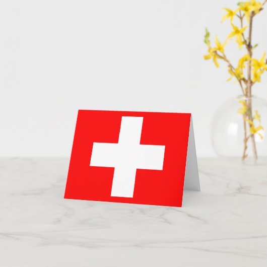Carte Drapeau suisse (Fleur jaune)