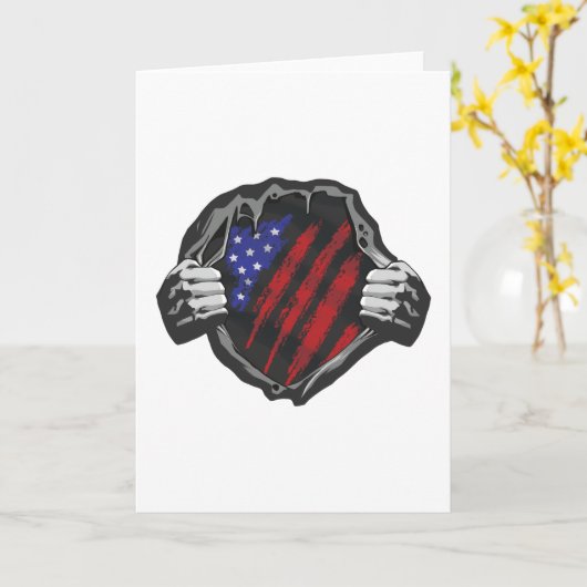 Carte Drapeau superhero USA (Fleur jaune)