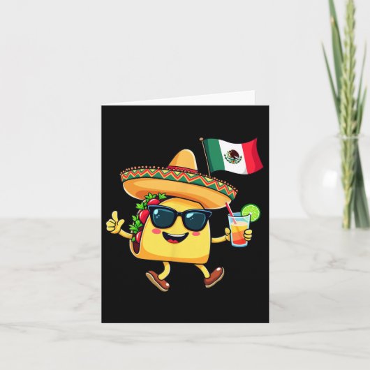 Carte Drapeau Taco Mexique Cinco De Mayo Indépendance me (Devant)