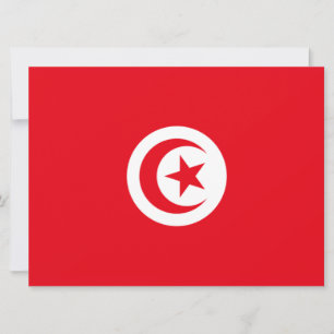 Carte Drapeau tunisien (Tunisie) (Croissant islamique)