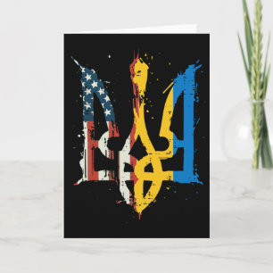 Carte Drapeau Ukraine Amérique Trident Ukrainien Tryzub