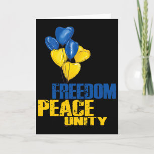 Carte Drapeau ukrainien Lloons Liberté Paix Unité Ukrain