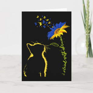 Carte Drapeau ukrainien Tournesol Je suis avec l'Ukraine