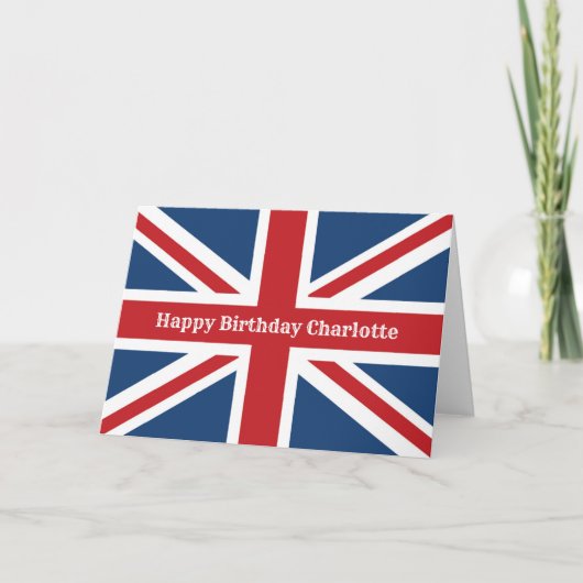 Carte Drapeau Union Jack classique Joyeux anniversaire (Devant)
