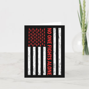Carte Drapeau US Aucun corps ne combat seul Red Ribbon S
