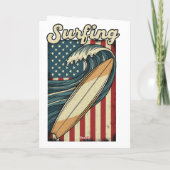 Carte Drapeau USA Surf Rétro (Dos)