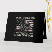 Carte Drapeau USA Tee Ne Me Font Pas Vous Déposer Au Tra (Fleur jaune)