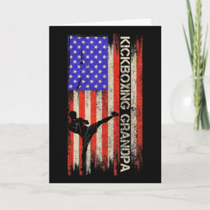 Carte Drapeau Usa Vintage Mma Combattant De Kickboxing G