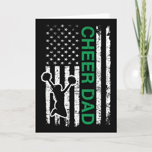 Carte Drapeau vert de cheer Papa Cheerleading (Devant)