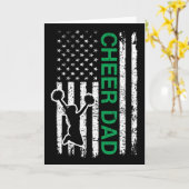 Carte Drapeau vert de cheer Papa Cheerleading (Fleur jaune)