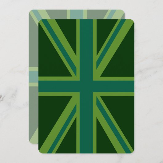 Carte Drapeau vert Union Jack (Devant / Derrière)