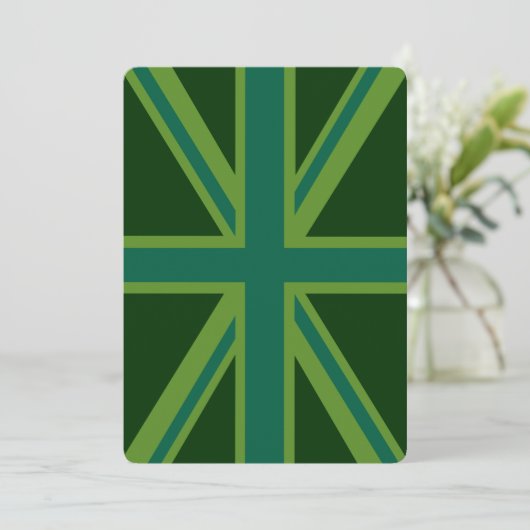 Carte Drapeau vert Union Jack (Debout devant)