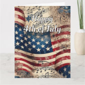 Carte Drapeau VIntage 14 juillet  (Devant)