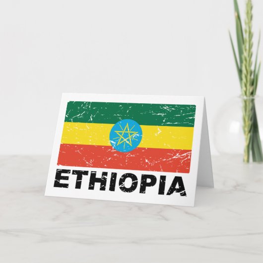Carte Drapeau Vintage de l'Éthiopie (Devant)
