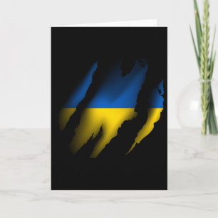 Carte Drapeau vintage de l'Ukraine avec griffure de tigr