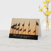 Carte Drapeaux au coucher du soleil American Patriotic U (Fleur jaune)